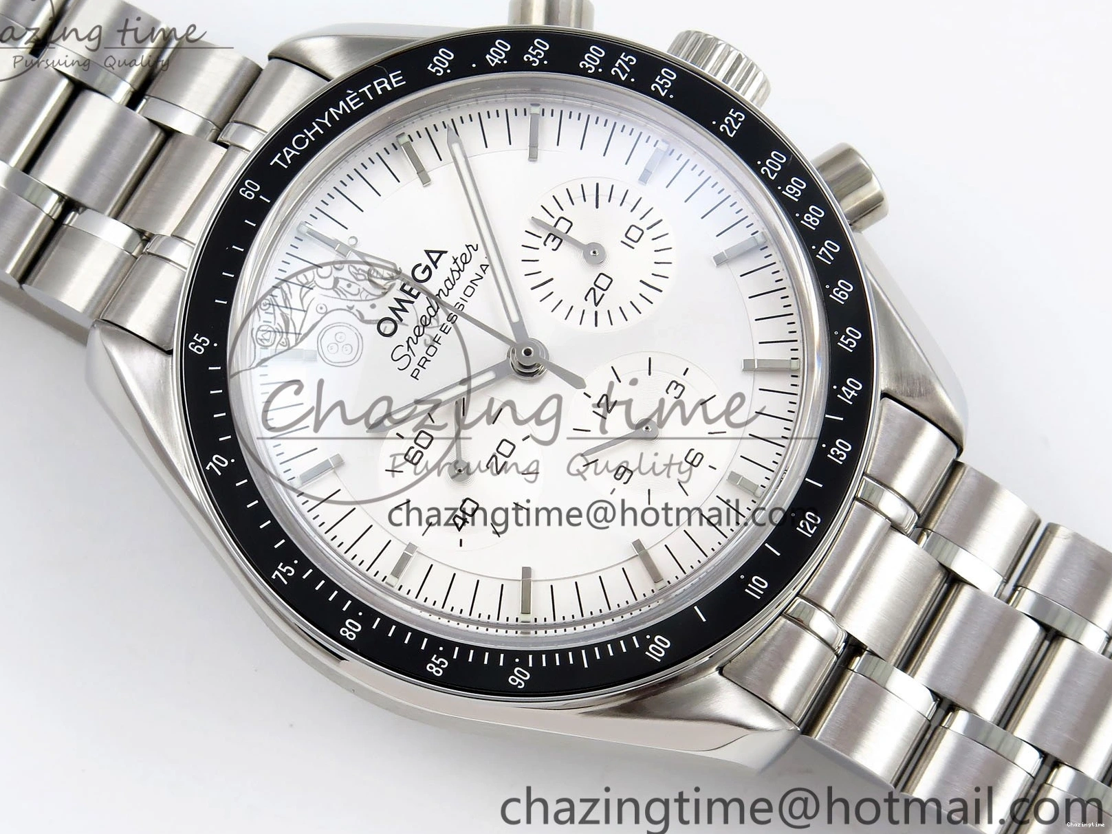 0304 Classic Speedmaster SS RMF Best Edition White Dial on SS Bracelet Lemania HW 7723